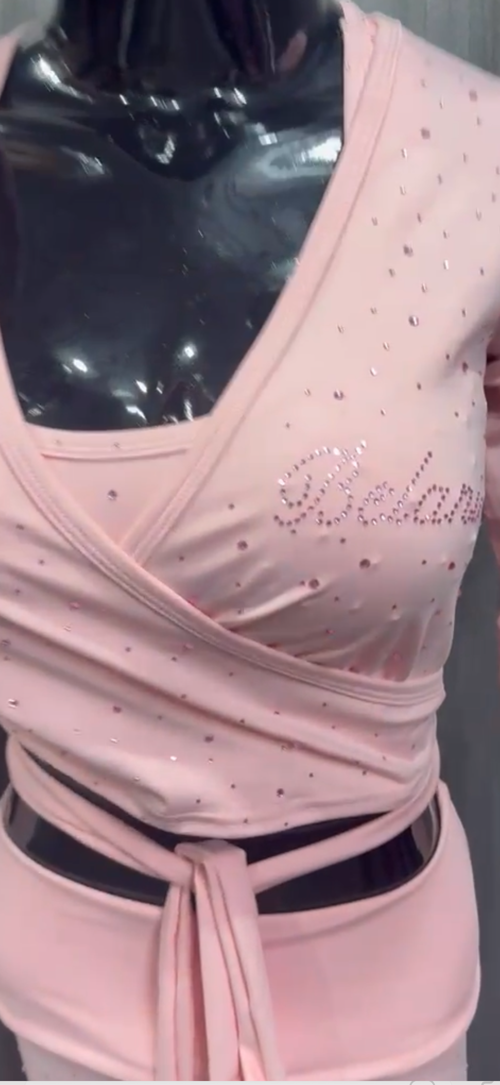 Pilates Rhinestone wrap top