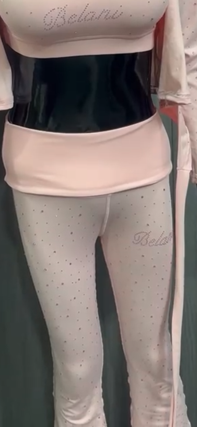 Fold over rhinestone legging