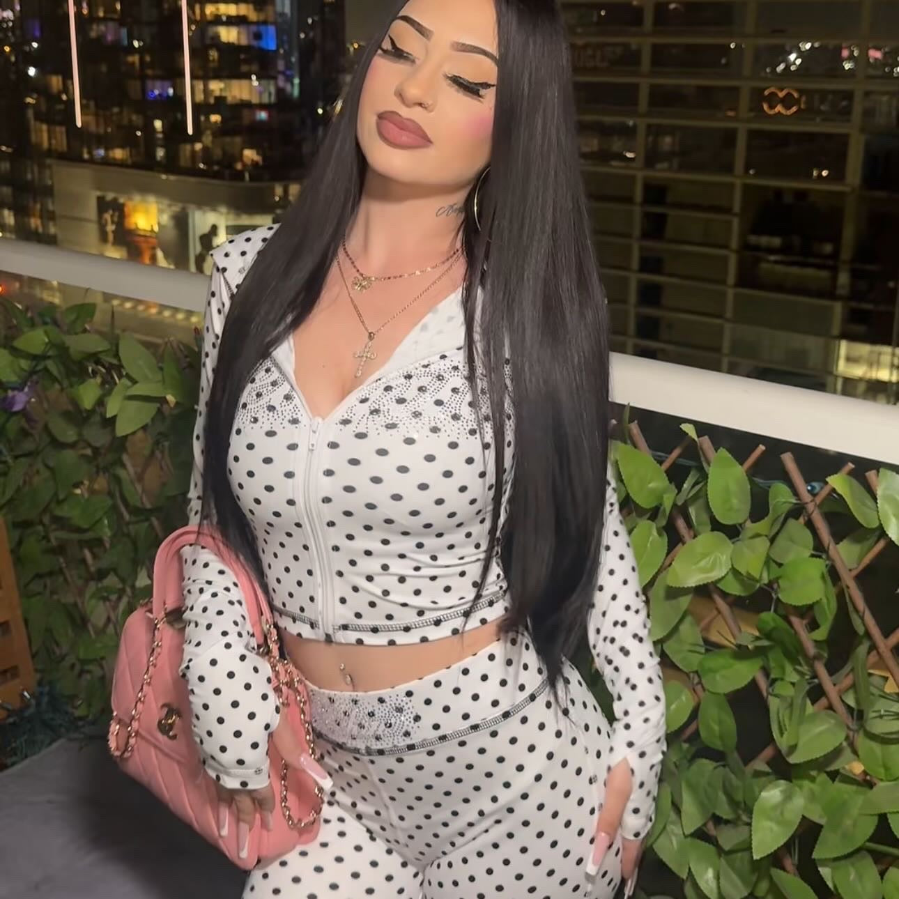 White Poka Dot Set