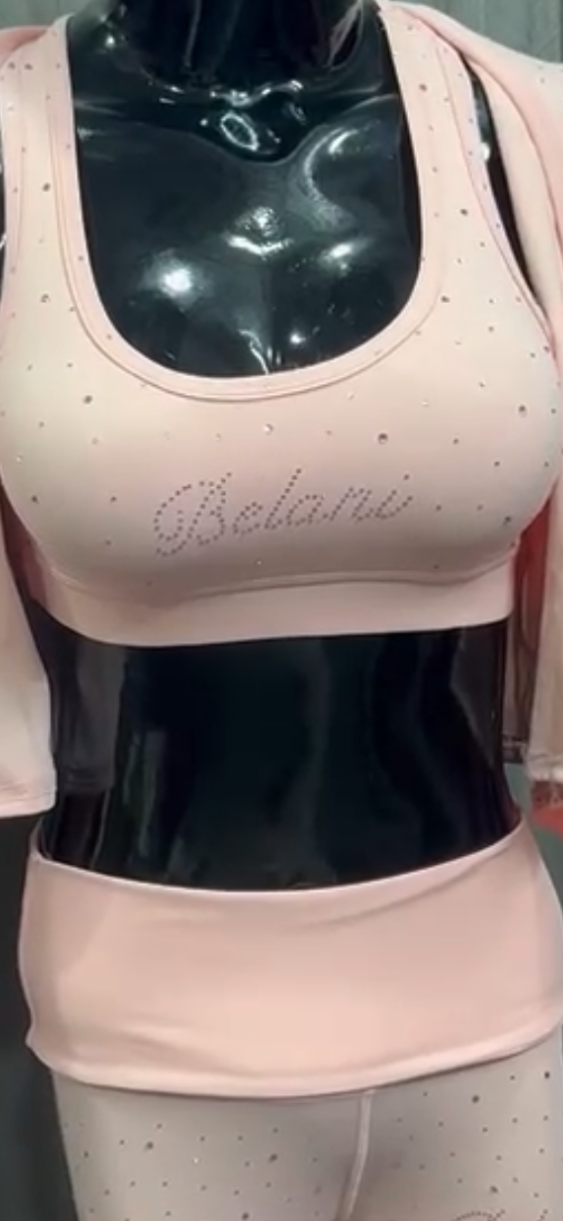 Pilates Rhinestone fitness top